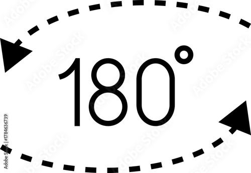180 Degrees Icon. 180 Degrees vector icon set.