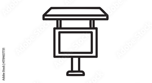 Digital bus stop display outline icon vector
