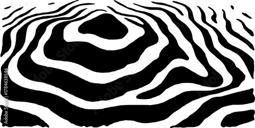 Vintage engraving of a zebra pattern in black and white. This illustration features smooth lines in a flat design vector.