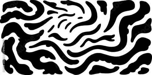 Line drawing in vintage style, featuring abstract shapes and swirls in black and white. Vector illustration emphasizing unique patterns.