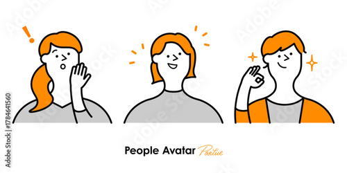 ポジティブなリアクションをする3人の笑顔の女性