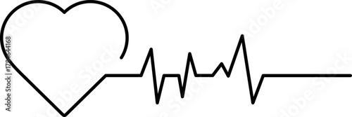 Heartbeat line art symbolizing life and health