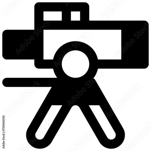 Astronomy. Outlined stroke vector icon with black-filled details.