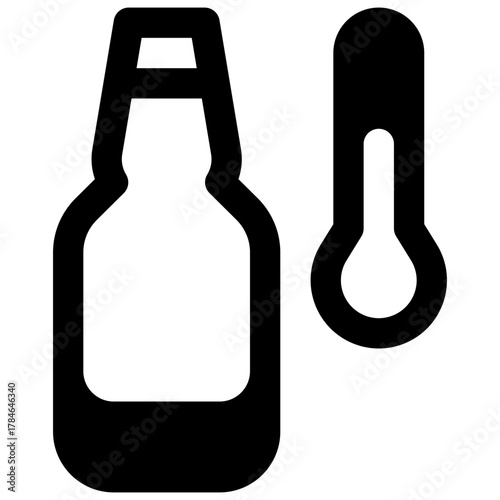Homebrewing. Outlined stroke vector icon with black-filled details.