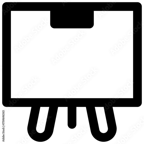 Painting. Outlined stroke vector icon with black-filled details.