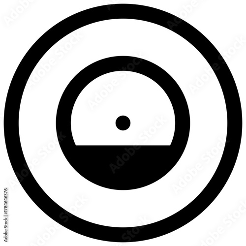 Record collecting. Outlined stroke vector icon with black-filled details.