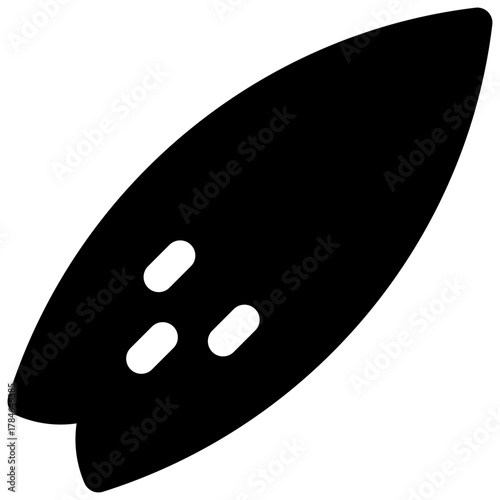 Surfing. Outlined stroke vector icon with black-filled details.