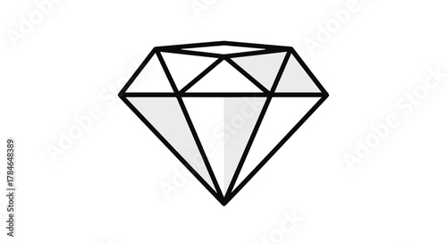 diamond vector icon in black and white