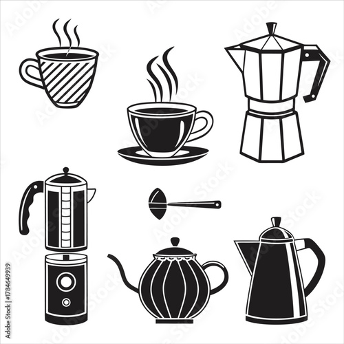 plates, bowls, dishes, trays, saucers, black, icon, set, vector, kitchen, silhouette, minimal, modern, flat, design, restaurant, food, home, cooking, tableware, dishware