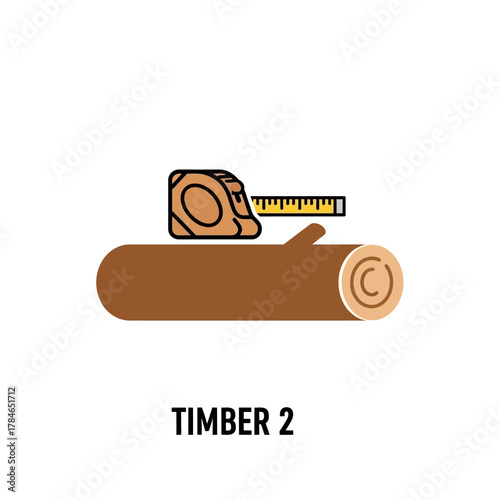Measuring a Timber Log with a Tape Measure.