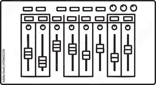 21. mixing console fader section outline icon vector
