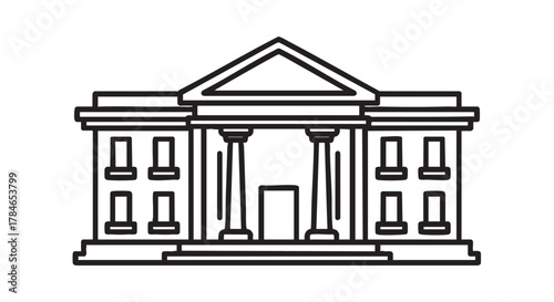 8. bank building outline icon vector
