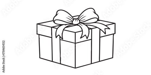Gift present holiday outline vector
