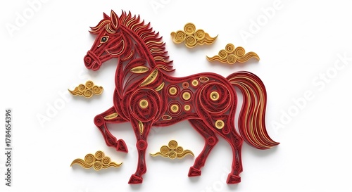 Chinese Zodiac Horse Quilling Design