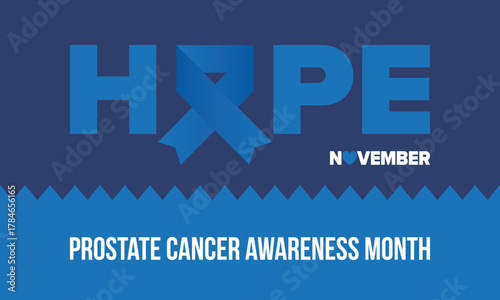 Prostate Cancer Awareness Month in September. Movember in November. Men's Health. Medical health care and awareness design. oster, card, banner and background. Vector illustration