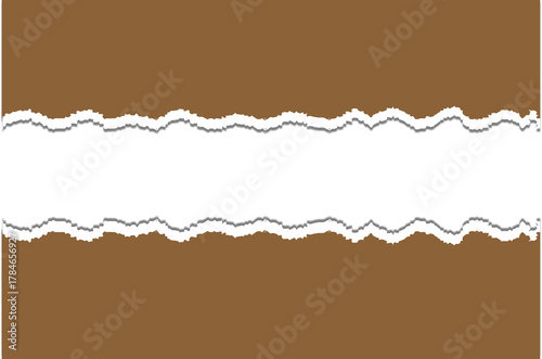 Realistic Brown Torn Paper Background Texture Effect with Rough Edge and Transparent PNG