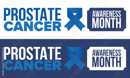 Prostate Cancer Awareness Month in September. Movember in November. Men's Health. Medical health care and awareness design. oster, card, banner and background. Vector illustration