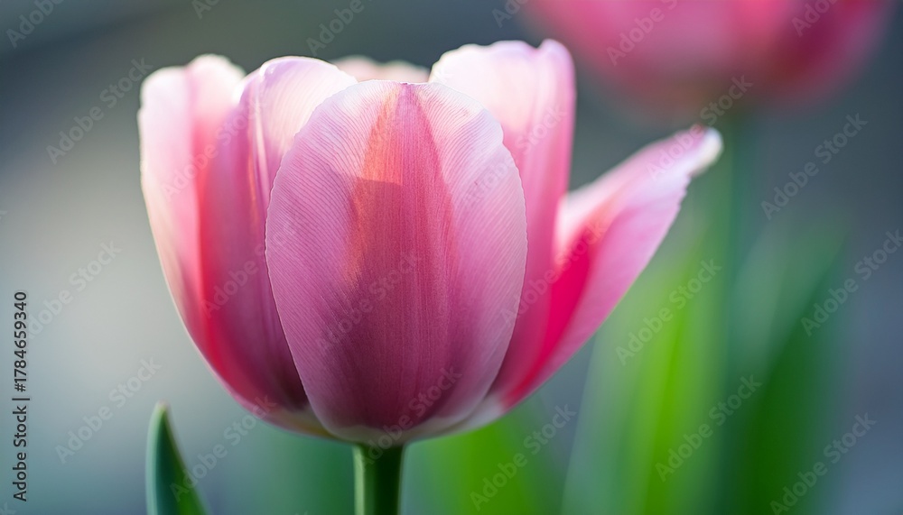 Fototapeta premium Freshly Blooming Delicate Pink Tulip