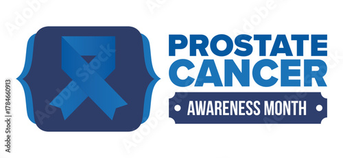 Prostate Cancer Awareness Month in September. Movember in November. Men's Health. Medical health care and awareness design. oster, card, banner and background. Vector illustration