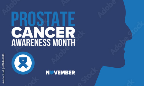 Prostate Cancer Awareness Month in September. Movember in November. Men's Health. Medical health care and awareness design. oster, card, banner and background. Vector illustration