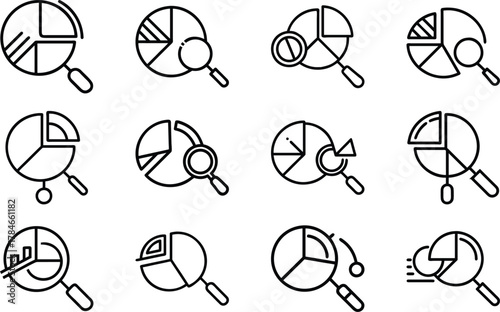 Business Management and Office Line Icons Set – Leadership, Growth, Cloud Network, Data Analytics, and Workplace Productivity Outline Symbol Bundle for Web, App, and Infographic Design