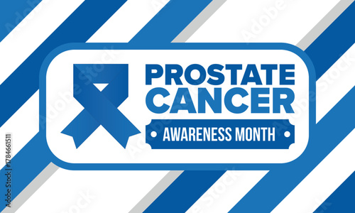 Prostate Cancer Awareness Month in September. Movember in November. Men's Health. Medical health care and awareness design. oster, card, banner and background. Vector illustration