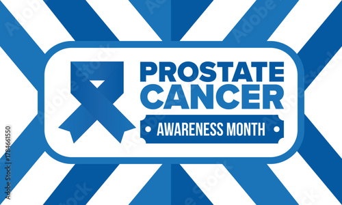 Prostate Cancer Awareness Month in September. Movember in November. Men's Health. Medical health care and awareness design. oster, card, banner and background. Vector illustration