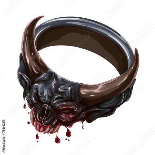Evil Cursed Ring Vector Clipart, Icon, Logo