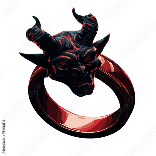 Evil Cursed Ring Vector Clipart, Icon, Logo