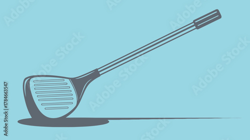 AI Image of minimalist line art illustration of a golf club on a muted blue backdrop showcasing