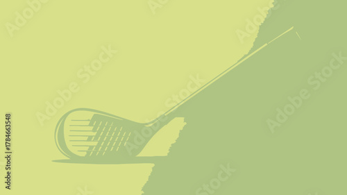 AI Image A serene composition featuring a golf club silhouette blending into a gradient green