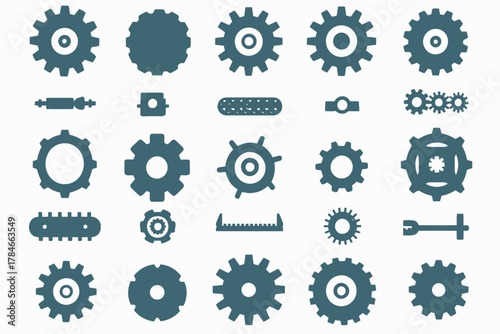 AI Image: A Mechanical Symphony of Gears and Cogs Interlocking in a Unified Design Set