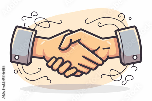 AI Image Handshake illustration symbolizing agreement partnership collaboration trust cooperation
