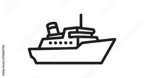 Ship boat outline icon vector
