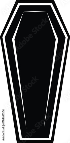 Black coffin vector illustration funeral death halloween design concept eps silhouette