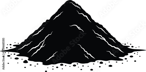 Black powder pile vector illustration for graphic design resources eps silhouette