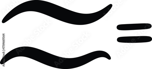 Approximately equal symbol math sign squiggle line tilde vector image eps silhouette