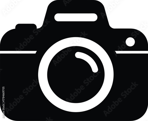 Camera icon photography equipment digital slr photo lens vector image eps silhouette