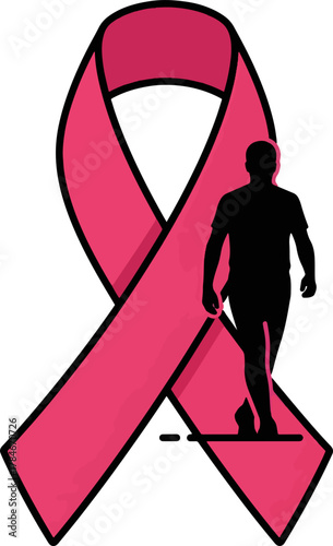 Breast Cancer Awareness A Symbol of Hope and Support with a Silhouette Stride