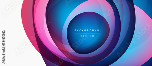 Abstract colorful layers create circular design. Vibrant hues blend, forming dynamic visual effect. Modern background suitable for various projects.