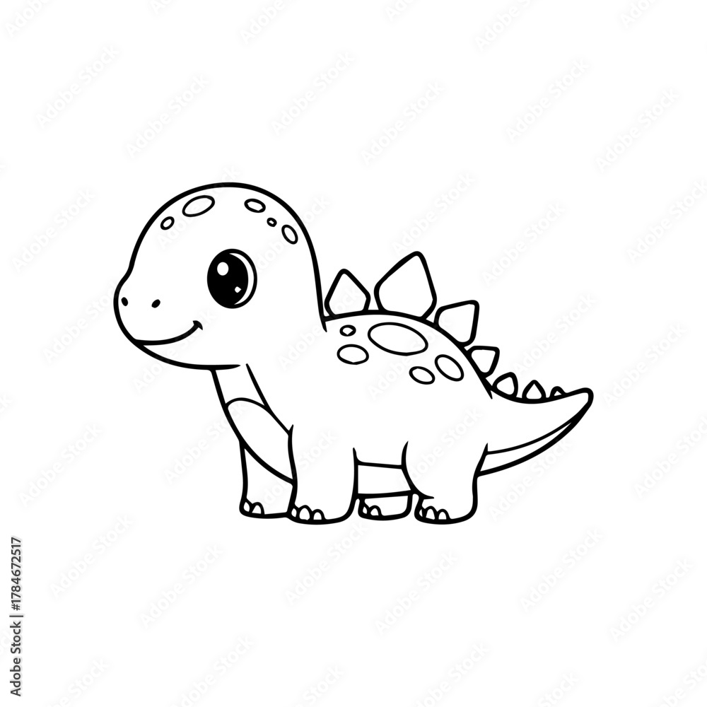 Fototapeta premium Dinosaur Outline Illustration 