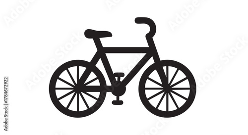 Bicycle side view outline icon vector
