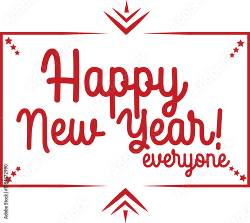 Happy new year text with traditional tamil script and decorative border