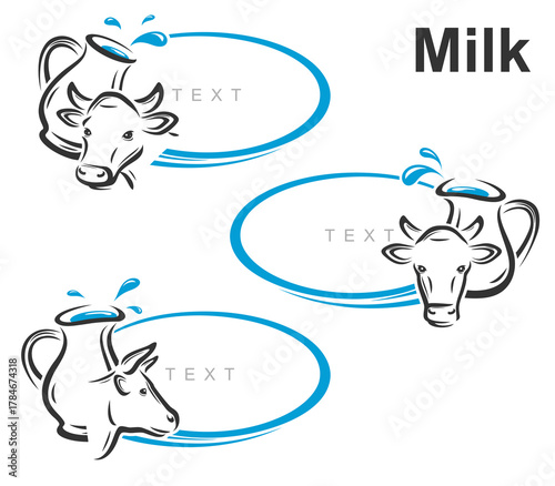 Milk label and icon set. Collection icons milk. Vector