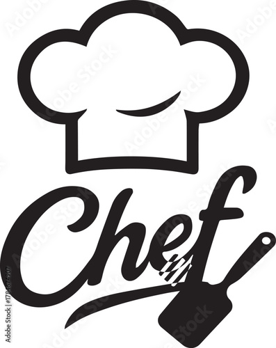 Culinary Craft: A classic emblem of the culinary world, featuring a chef's hat and a spatula, embodies the art of cooking and the dedication to crafting exquisite dishes.