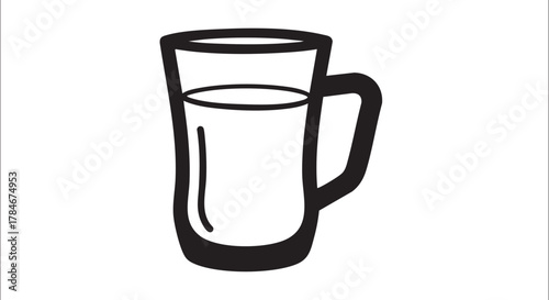 Lassi glass outline icon vector
