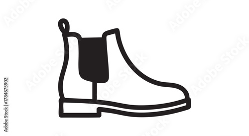 Chelsea boots outline icon vector

