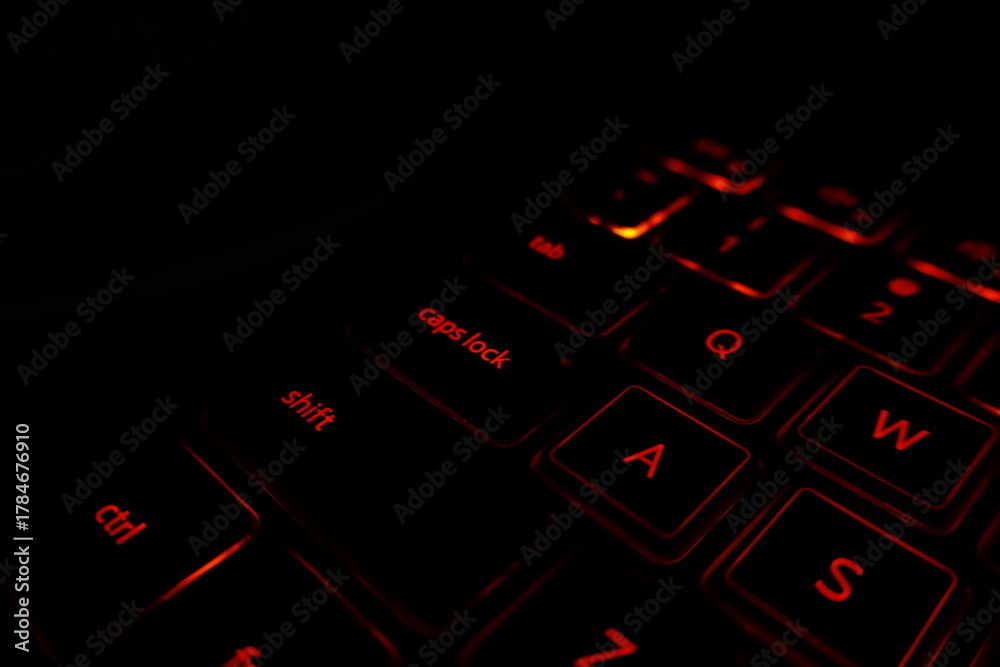 Obraz premium computer keyboard with red button