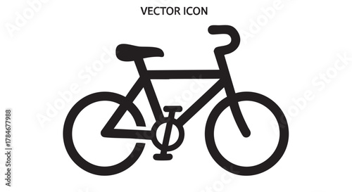 Bicycle side view outline icon vector

