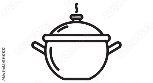10. curry pot with handles outline icon vector
